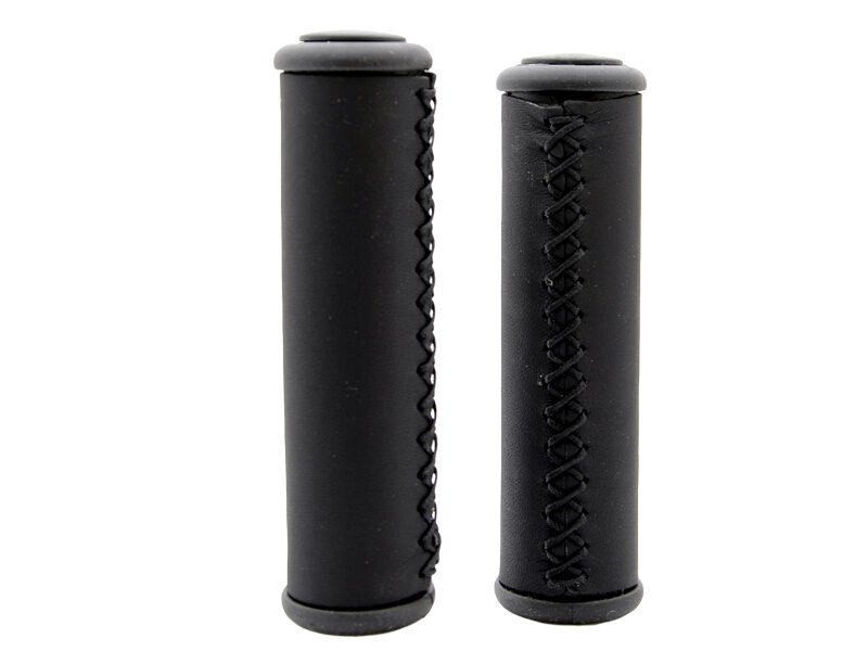 Black leather handlebar store grips